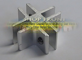 4 way glass cube connector aluminium